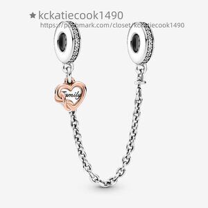 Pandora Family Heart Safety Chain Charm